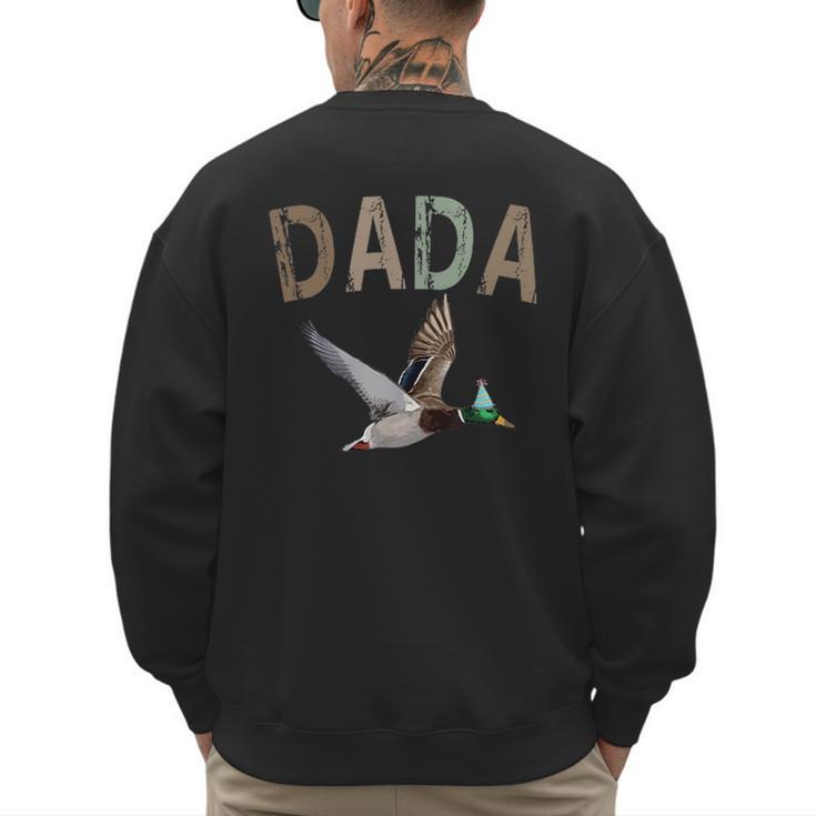 Dada Duck Hunting One Lucky Duck 1st Birthday Family Party Men's Sweatshirt Back Print