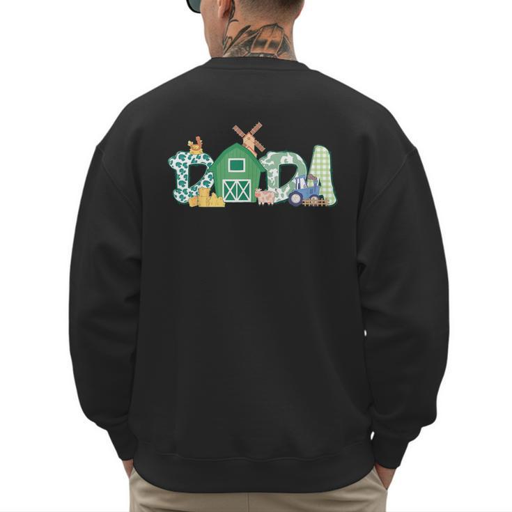 Dada Farm Animal Birthday Family Matching Party Dad Father Men's Sweatshirt Back Print