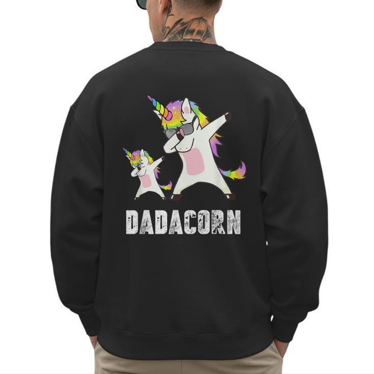 Dadacorn Shirt Unicorn Dad And Baby Best Father Men's Sweatshirt Back Print
