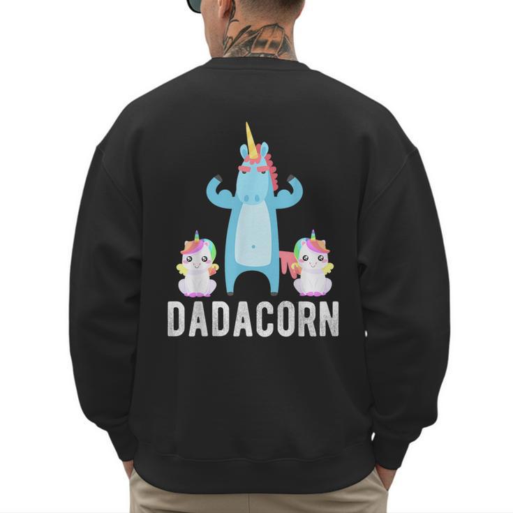 Dadacorn Unicorn Lover Tee For Papa Dad And Kid Men's Sweatshirt Back Print