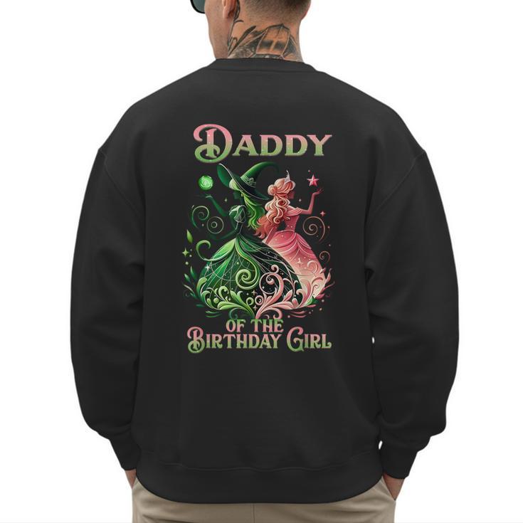 Daddy Of The Birthday Girl Pink And Green Family Matching Men's Sweatshirt Back Print