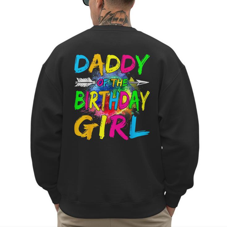 Daddy Of The Birthday Girl Retro 80's Party Men's Sweatshirt Back Print