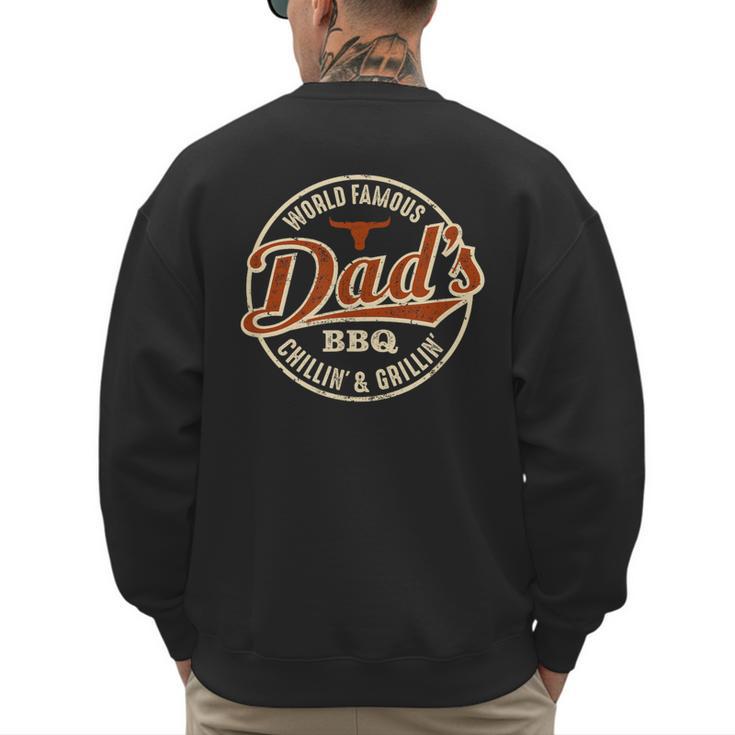 Dad's BBQ Chilling And Grilling Vintage Men's Sweatshirt Back Print