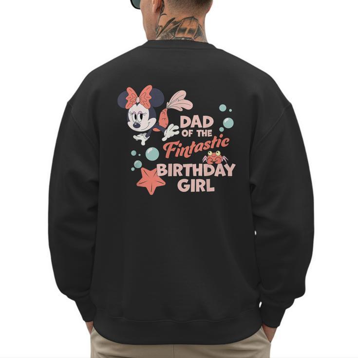 Disney Minnie Mouse Mermaid Dad Of The Birthday Girl Men's Sweatshirt Back Print
