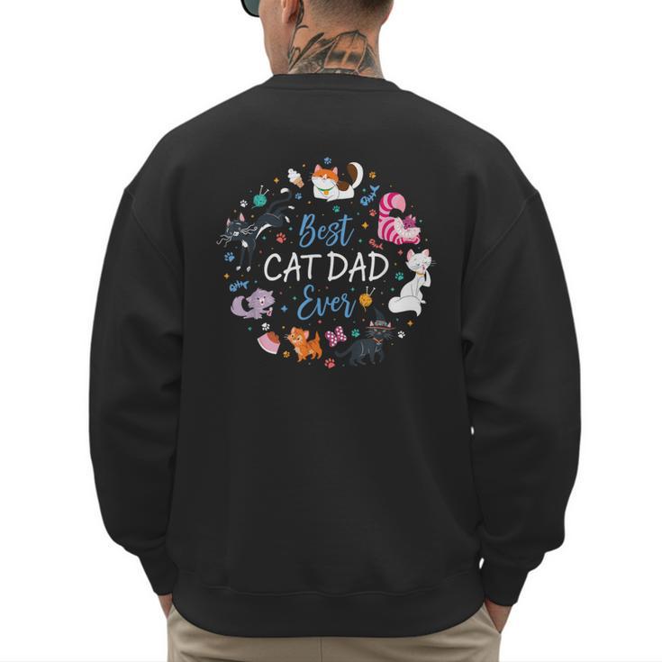 Disney Pet Parent Father’s Day Disney Cats Best Cat Dad Ever Men's Sweatshirt Back Print