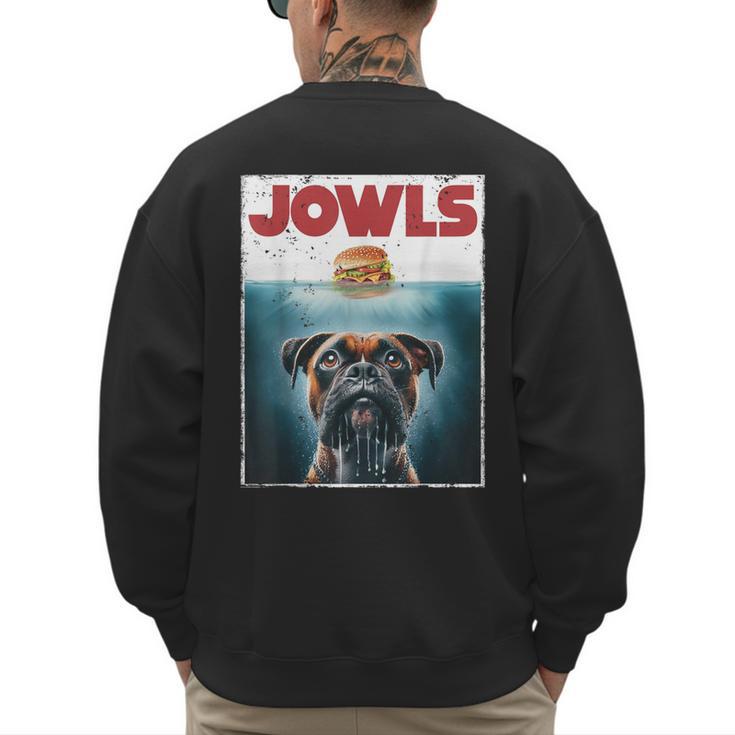 Drooling Boxer Jowls Fawn Dog Mom Dog Dad Burger Men's Sweatshirt Back Print