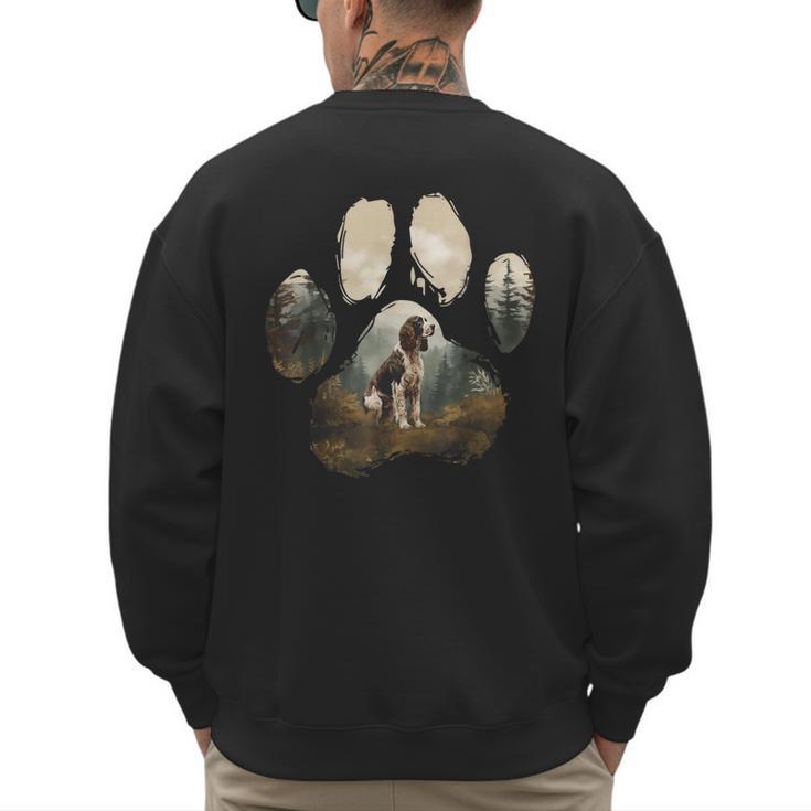 English Springer Spaniel Mountain Paw Dog Mom Dad Men's Sweatshirt Back Print
