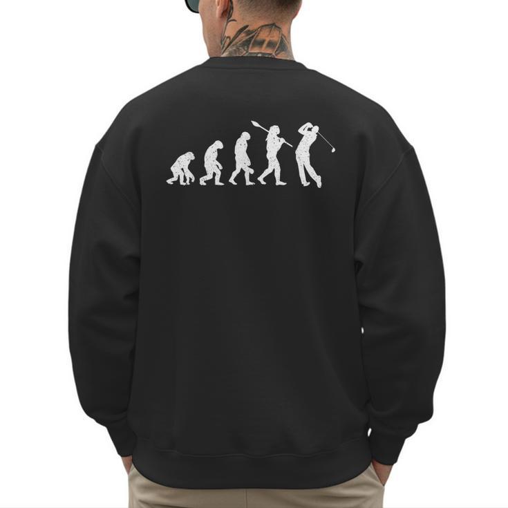 Evolution Of Golfer Dad Grandpa Golfing Lover Golf Player Men's Sweatshirt Back Print