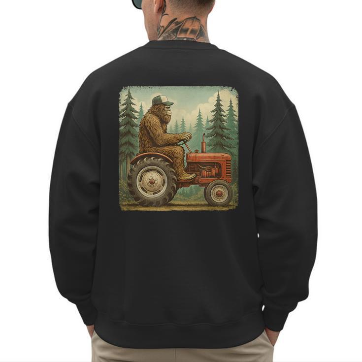 Farmer Men Tractor Rancher Farm Dad Distressed Men's Sweatshirt Back Print