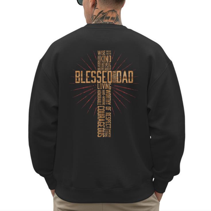 Father's Day Dad Husband Blessed Dad Christian Men's Sweatshirt Back Print