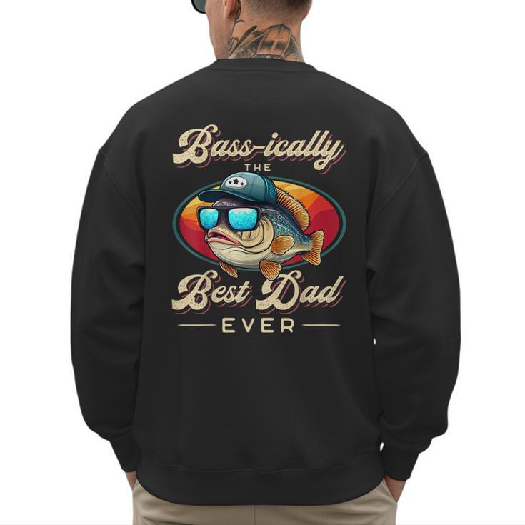 Fishing Father's Day Dad Fisherman Birthday Graphic Men's Sweatshirt Back Print