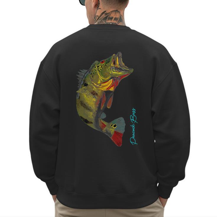 Fishing Shirts PEACOCK BASS Fishing Art Shirt For Dad Men's Sweatshirt Back Print