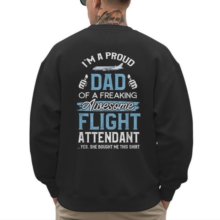 Flight Attendant Shirt For Dad Father Flight Attendant Men's Sweatshirt Back Print