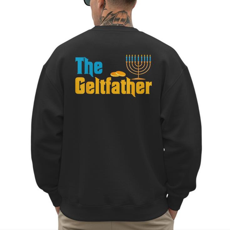 Gelt Father Hanukkah Menorah Jewish Dad Pajamas Men's Sweatshirt Back Print