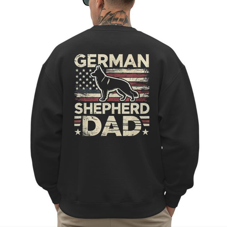 German Shepherd Dad Shirt American Flag German Shepherds Men's Sweatshirt Back Print
