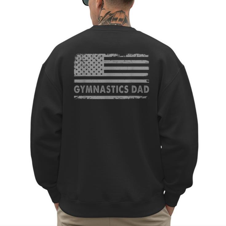 Gymnast Cheer Dad Gymnastics Dad US Flag Gymnastics Dad For Fathers Short Sleeve Small Men's Sweatshirt Back Print