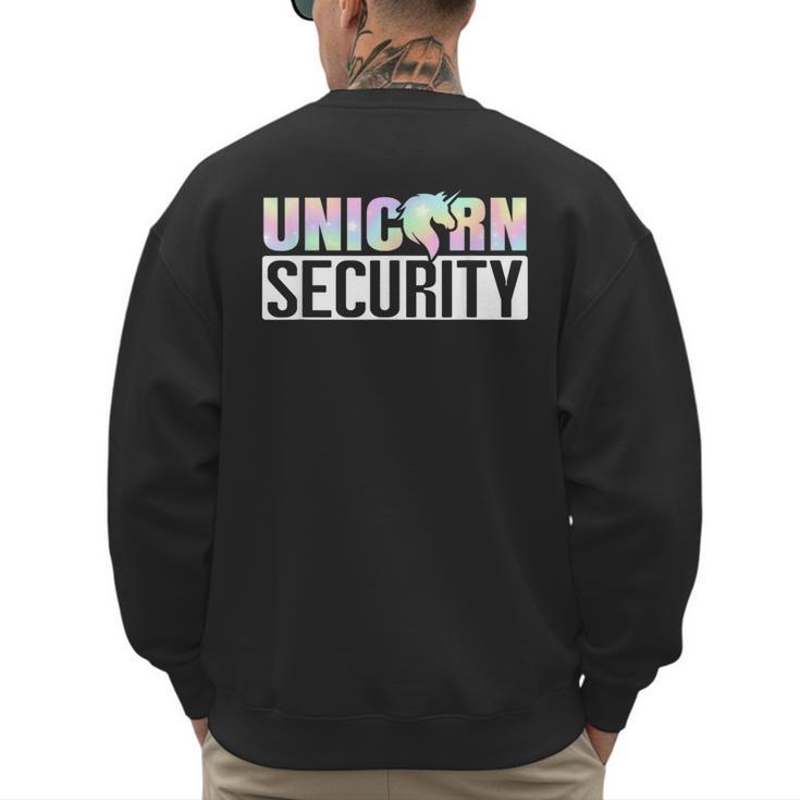 Halloween Mom Dad Daughter Adult Costume Unicorn Security Men's Sweatshirt Back Print