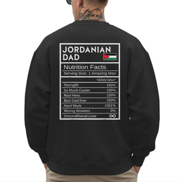 Jordanian Dad Nutrition Facts National Pride For Dad Men's Sweatshirt Back Print