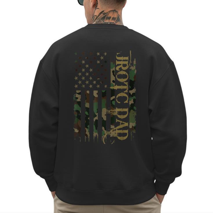 JROTC Dad United States Distressed Camo w US Flag Men's Sweatshirt Back Print