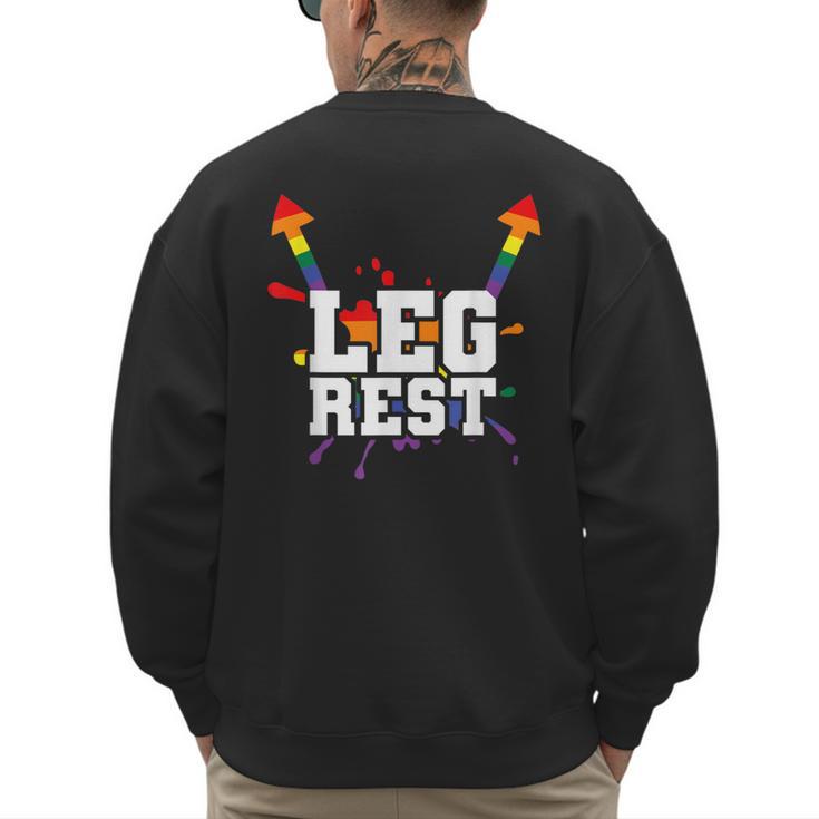 Leg Rest Naughty Dad Joke Vagitarian Lesbian Men's Sweatshirt Back Print