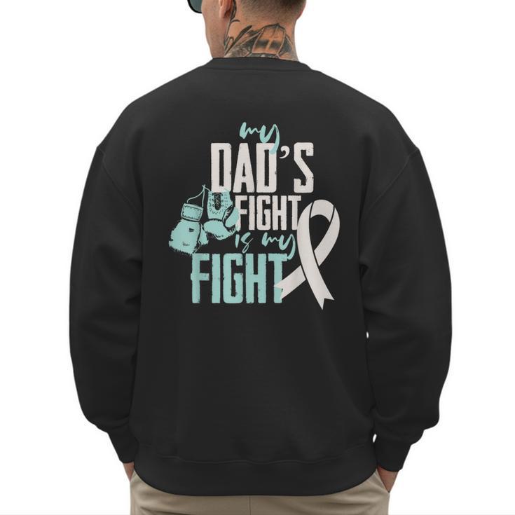 Lung Cancer Dad Ribbon Men's Sweatshirt Back Print