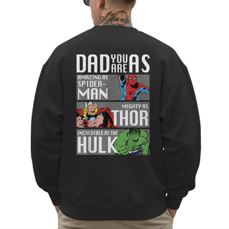 Marvel Father's Day Spider-Man Thor Hulk Dad Attributes Men's Sweatshirt Back Print