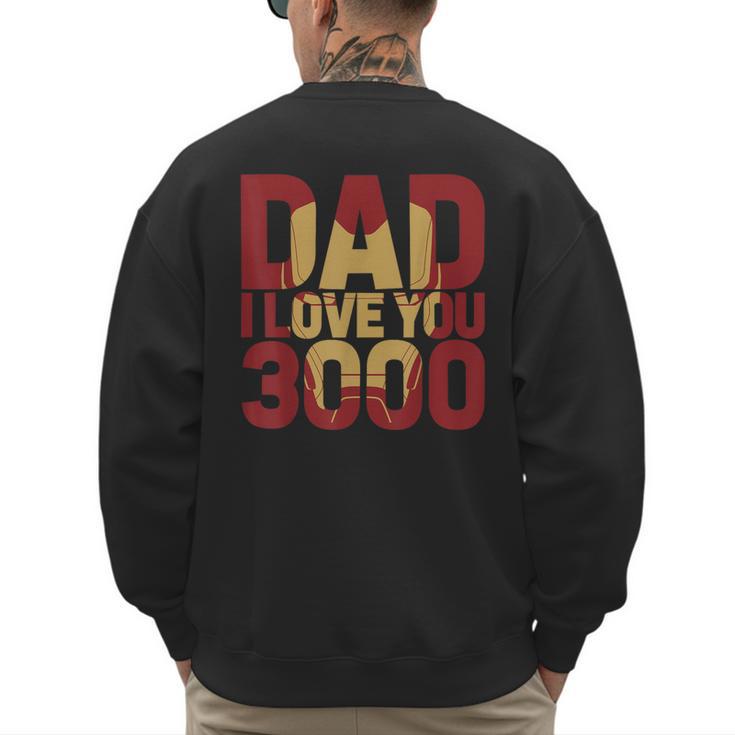 Marvel Iron Man Dad I Love You 3000 Text Fill Father's Day Small Men's Sweatshirt Back Print