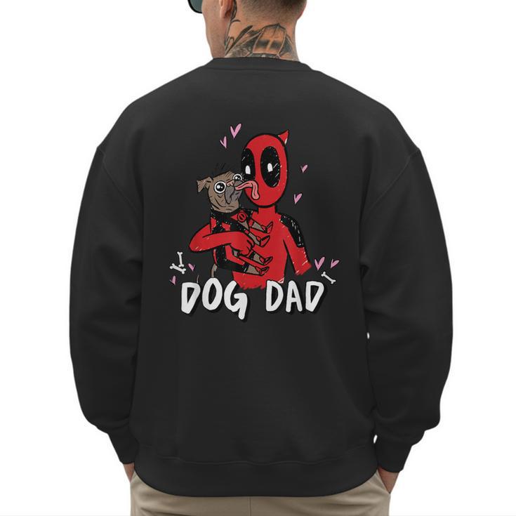 Marvel Super Heroes Pets Deadpool Loves Dogpool Dog Dad Men's Sweatshirt Back Print Marvel Super Heroes Pets Deadpool Loves Dogpool Dog Dad Men's Sweatshirt Back Print