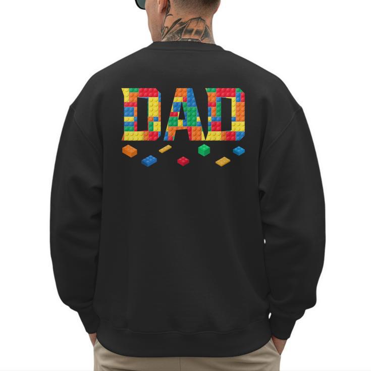 Master Builder Dad Birthday Boy Building Bricks Blocks Daddy Men's Sweatshirt Back Print