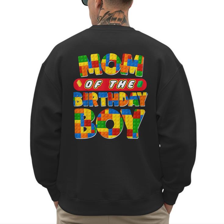 Mom And Dad Birthday Boy Building Bricks Family Party Decor Men's Sweatshirt Back Print