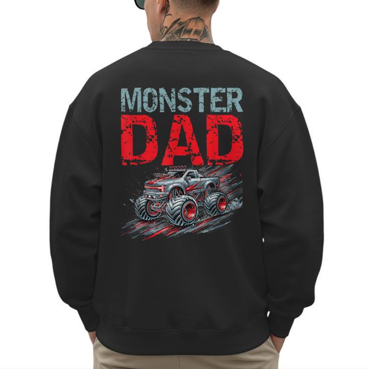 Monster Truck Dad Father's Day Men Men's Sweatshirt Back Print