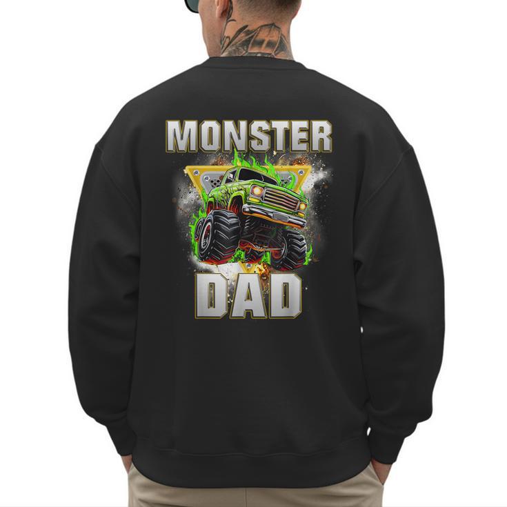 Monster Truck Dad Monster Truck Are My Jam Adults Kids Men's Sweatshirt Back Print