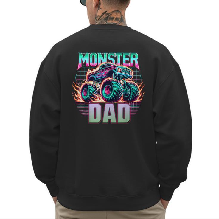 Monster Truck Dad Monster Truck Are My Jam Truck Lovers Men's Sweatshirt Back Print