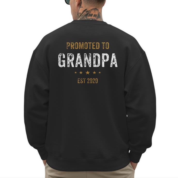 New For Dad Promoted To Grandpa Est 2020 Men's Sweatshirt Back Print