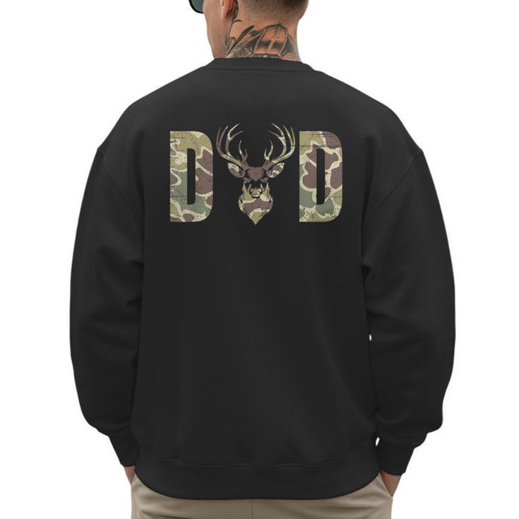 Old School Camo Dad Hunting Camouflage Deer Father's Day Men's Sweatshirt Back Print