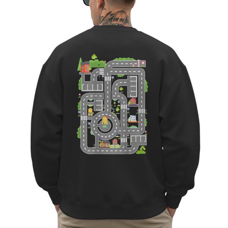 Play Cars On Dad's Back Shirt Kids And Fathers Play Men's Sweatshirt Back Print