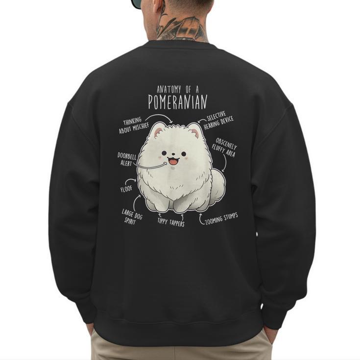 Pomeranian Anatomy Cute Pet Pom Mom Dog Dad For Men Women Girls Kids Men's Sweatshirt Back Print