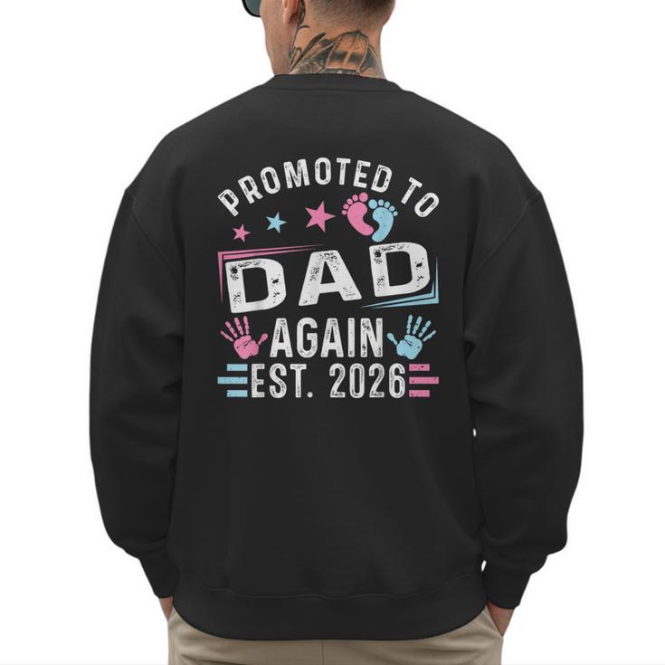 Promoted To Dad Again Est 2026 Vintage Dad Men's Sweatshirt Back Print