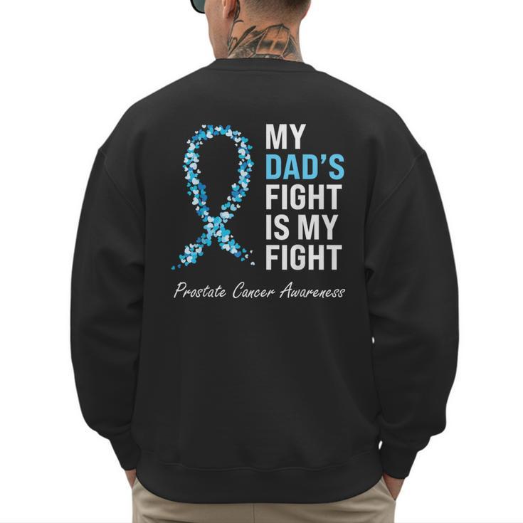 Prostate Cancer Awareness Light Blue Ribbon Dad Survivor Men's Sweatshirt Back Print
