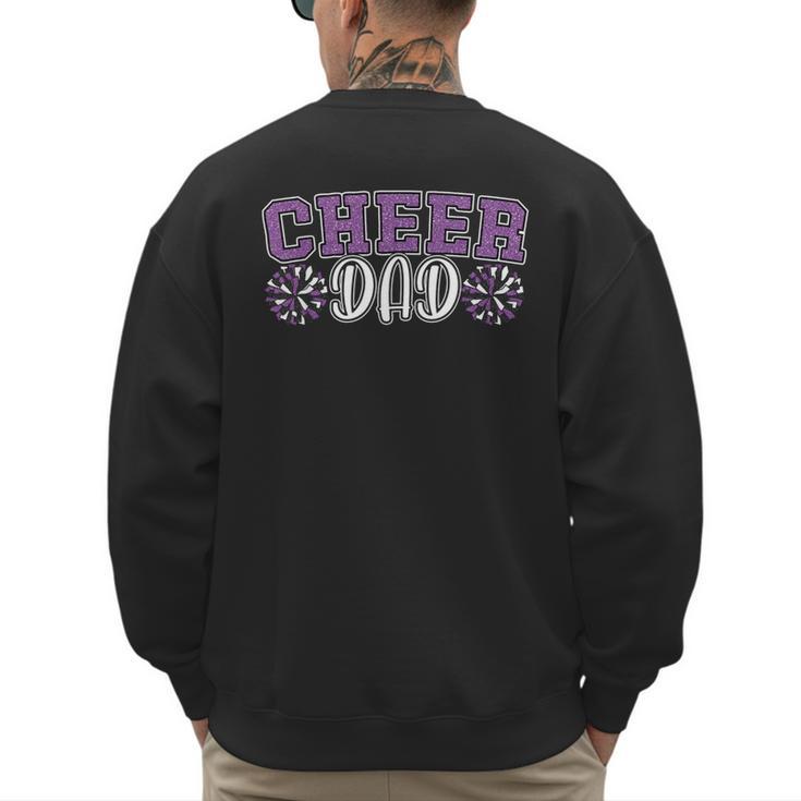 Proud Cheer Dad My Favorite Cheerleader Calls Me Dad Purple Men's Sweatshirt Back Print