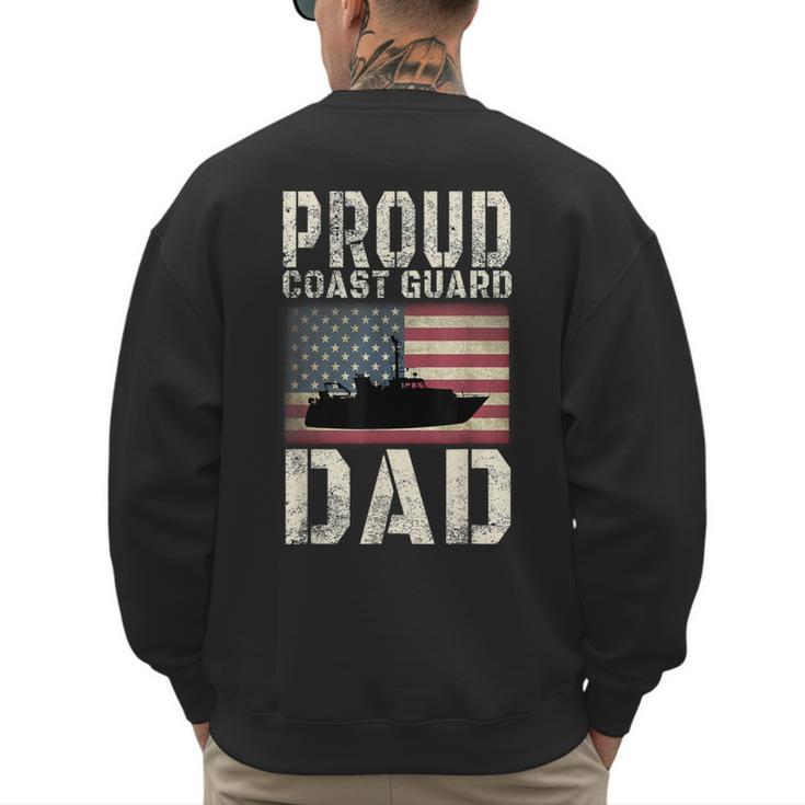 Proud Coast Guard Dad USCG American Flag T-Shirt Men's Sweatshirt Back Print