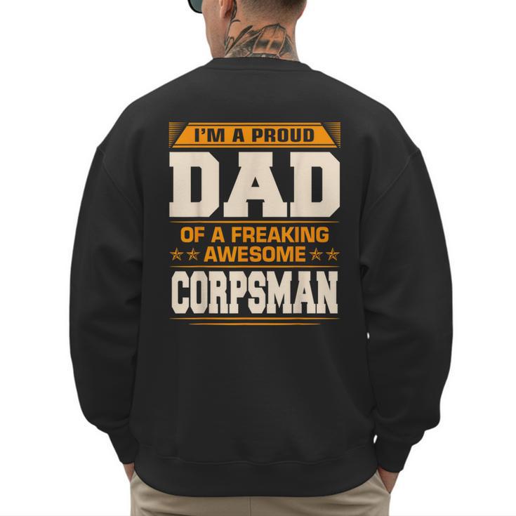 Proud Dad Of Awesome Corpsman Father's Day Men's Sweatshirt Back Print