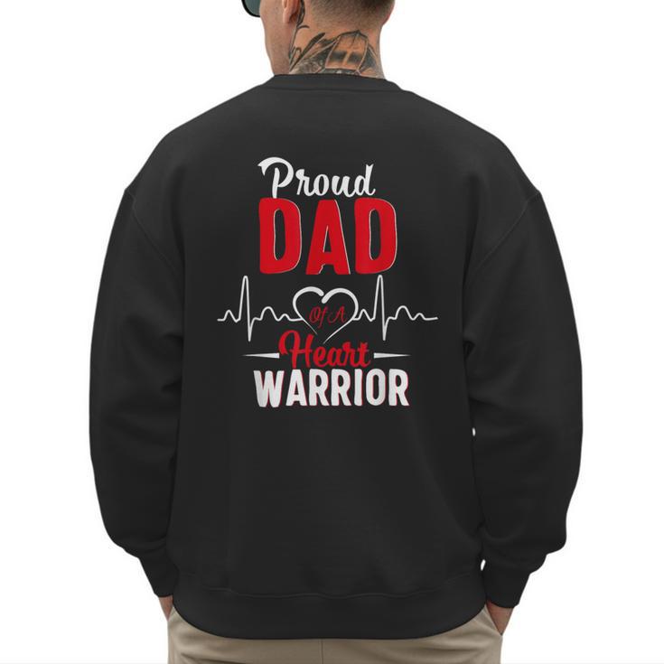 Proud Dad Of a Heart Warrior CHD Awareness Shirt Gift Men's Sweatshirt Back Print