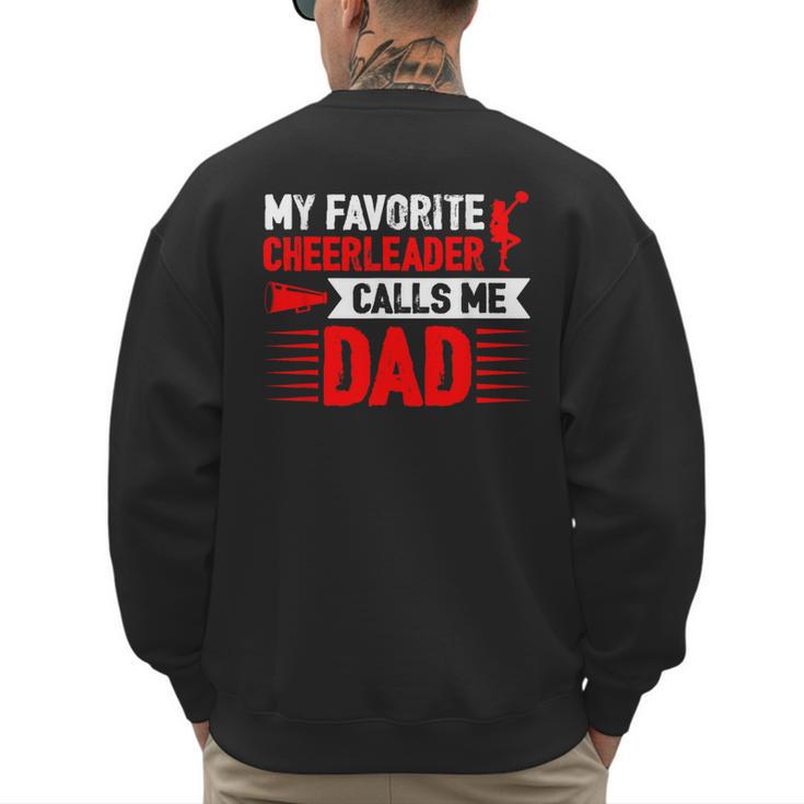 Red Cheer Dad Family Father Cheerleader Squad Men's Sweatshirt Back Print