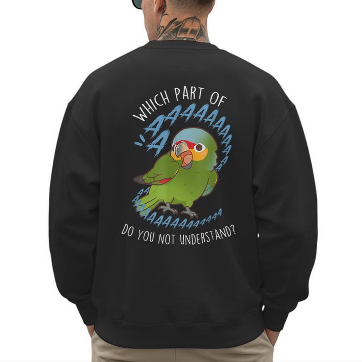 Red-Lored Amazon Parrot Aaaa Cute Pet Bird Mom Dad Men's Sweatshirt Back Print