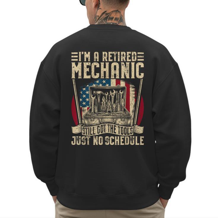 Retired Car Mechanic Tool Retirement Dad Grandpa Men Men's Sweatshirt Back Print