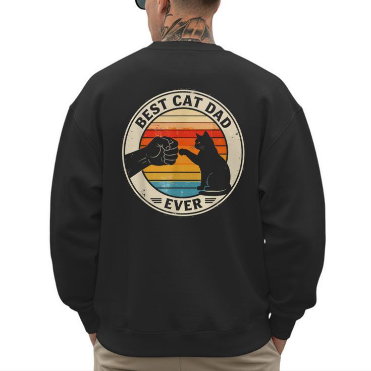 Retro Cat Dad Ever Cats Lovers For Men Women And Kids Men's Sweatshirt Back Print
