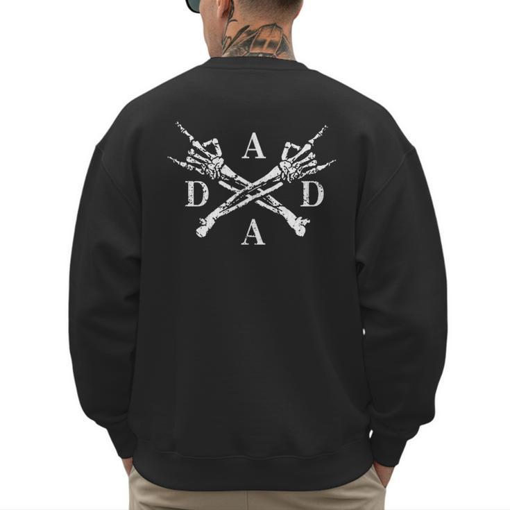 Retro Pocket Dada Daddy Papa Fathers Day Skeleton Men's Sweatshirt Back Print