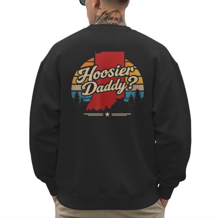 Retro Vintage US States Hoosier Daddy State Outline Desig Men's Sweatshirt Back Print