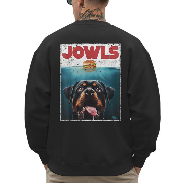 Rottie Rottweiler Jowls Burger Giant Tank Dog Mom Dad Men's Sweatshirt Back Print